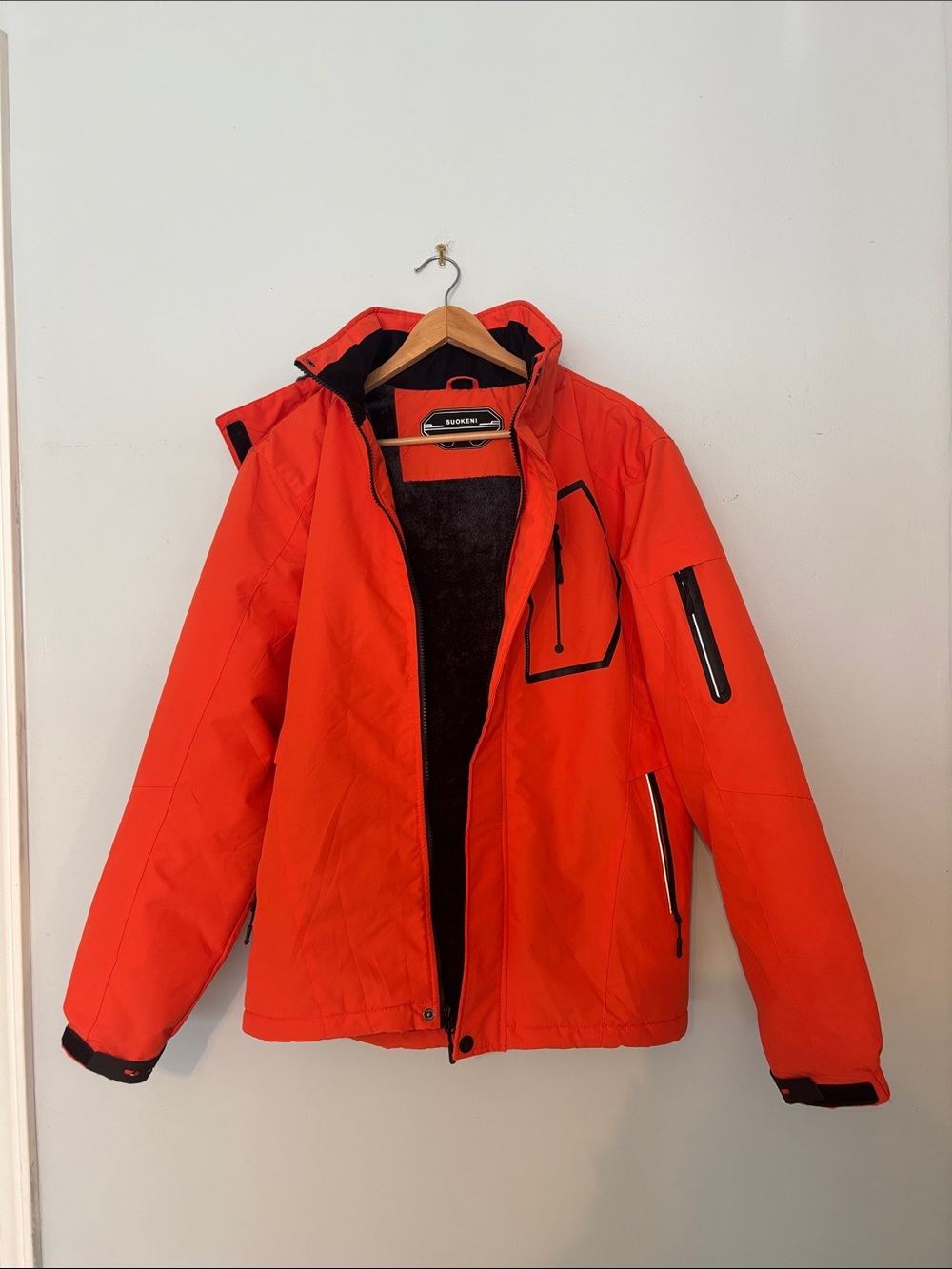 Suokeni Men's Red Ski & Snowboard Jacket with Insulated Fleece